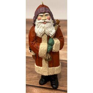 1986 HALLMARK KEEPSAKE ORNAMENT QXO440-3 OLD FASHIONED SANTA HANDCRAFTED